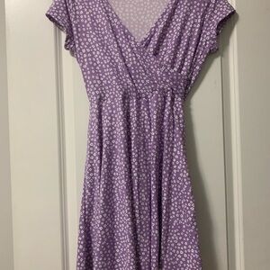 Rebel Sugar flowery purple mini dress in size US L
